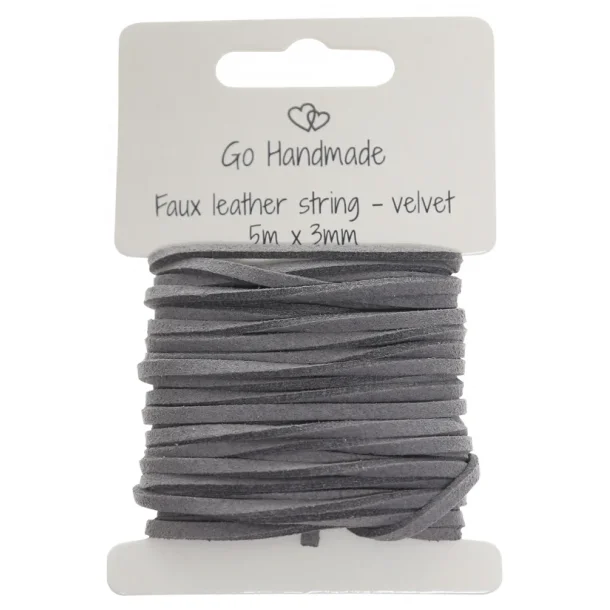 Kunstig lrsnor 3mm - Gr (5 m)