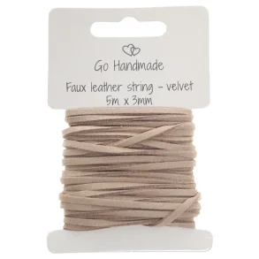 Kunstig lrsnor 3mm - Beige (5 m)