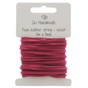 Kunstig lrsnor 3mm - Bringebrrd (5 m)