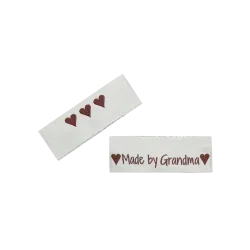Vevd merkelapp "Made by Grandma" 10 stk (Bl)