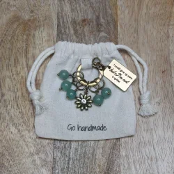 Maskemarkrer Ring m/blomst - Aventurin (6 stk)