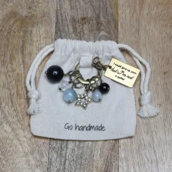 Maskemarkrer Ring m/stjerne - Aquamarin (6 stk)