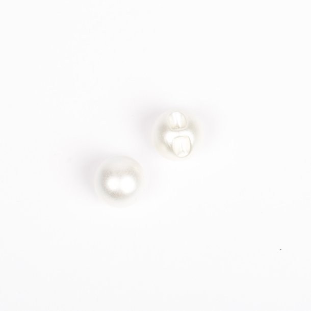 Perleknapp - Perlehvit (12 mm)