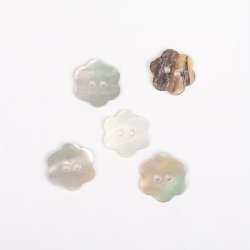 Perlemorsknapp Blomst (hvit)