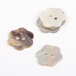 Perlemorsknapp Blomst (hvit)