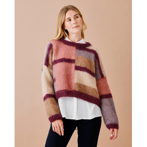 Grafisk sweater m/striper