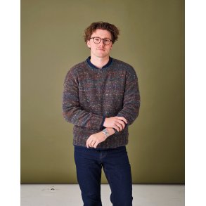 Herregenser i glattstrikk med senket skulder