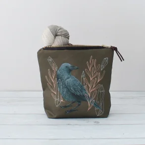 Amber the Raven - Large Zipper Pouch