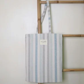 Blue Lineas Small Tote Bag