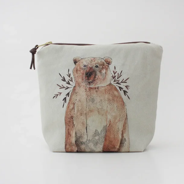 Bruno the Brown Bear - Large Zipper Pouch