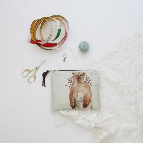 Bruno the Brown Bear - Zipper Pouch