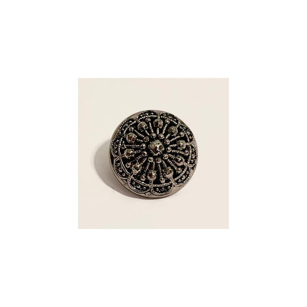 Antikk mnstret slvknapp stor