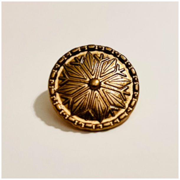 Metallknapp Stjerne 8-blad (gull)