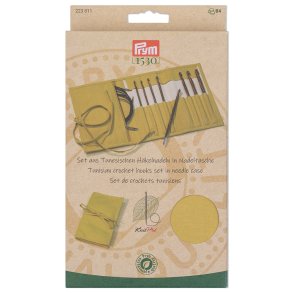 Knitpro Natural - Tunisisk heklepinnesett m/etui 3,5 - 8,0 mm