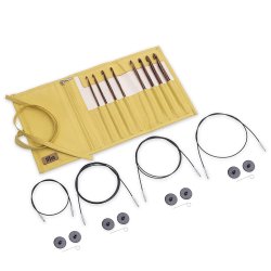 Knitpro Natural - Tunisisk heklepinnesett m/etui 3,5 - 8,0 mm