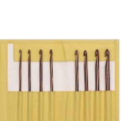 Knitpro Natural - Tunisisk heklepinnesett m/etui 3,5 - 8,0 mm