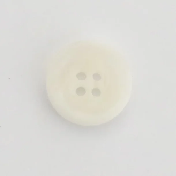 Melert hvit knapp (4 hull)