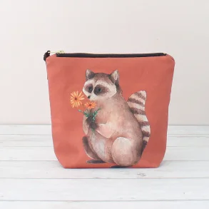 Milo the Raccoon - Large Zipper Pouch