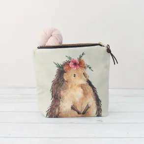 Nikki the Hedgehog - Large Zipper Pouch