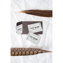 "Stay Warm" - 4 stk vevde merkelapper