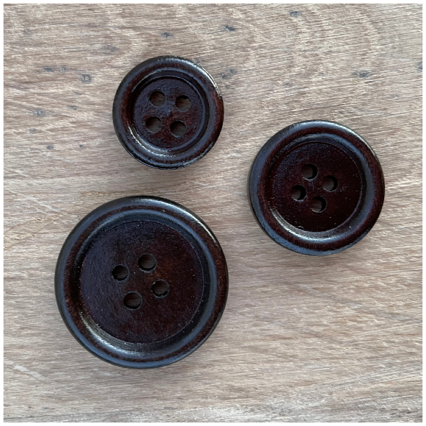 M�rke brune treknapper (kant)